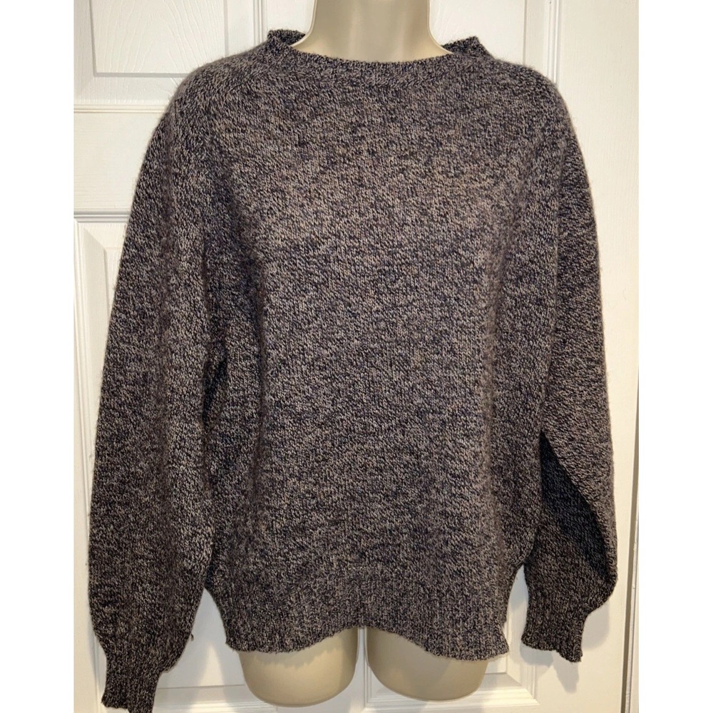 Knights Bridge Scotland Wool Blend Sweater XL Purple Black Marble Tweed Vintage